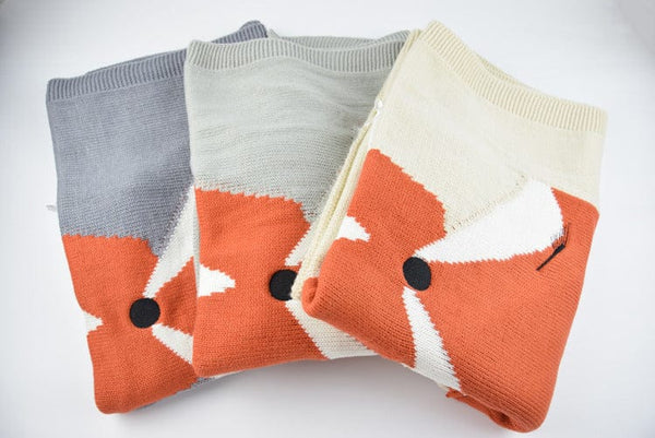 Premium Fox Blanket Three-Dimensional Ear Blanket Children'S Knitted Blankets Beach Mat Baby Baby Holding Blanket - 0 from Empire of LaTz - Only £28.40! Explore at Empire of LaTz