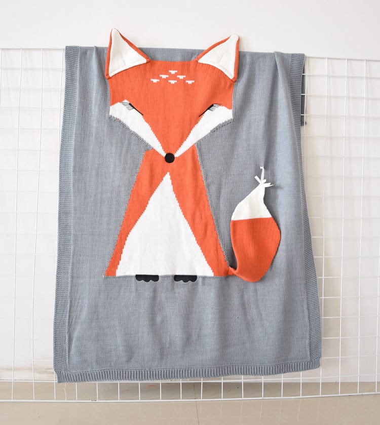 Premium Fox Blanket Three-Dimensional Ear Blanket Children'S Knitted Blankets Beach Mat Baby Baby Holding Blanket - 0 from Empire of LaTz - Only £28.40! Explore at Empire of LaTz