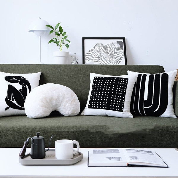 Premium Modern Jane Wave Dot Geometric Black And White Cushion - 0 from Empire of LaTz - Only £71.51! Explore at Empire of LaTz