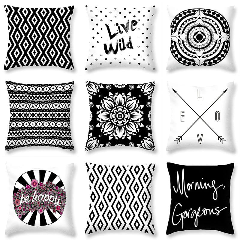 Premium Simple Black and White Peach Skin Pillowcase - 0 from Empire of LaTz - Only £12.26! Explore at Empire of LaTz