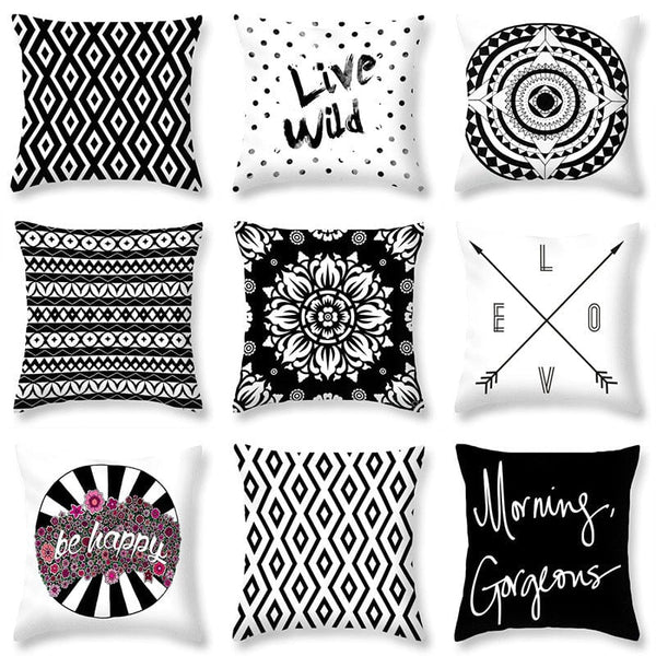 Premium Simple Black and White Peach Skin Pillowcase - 0 from Empire of LaTz - Only £12.26! Explore at Empire of LaTz