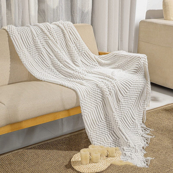 Empire of LaTz 0 White / 130x170cm Pure Color Air Conditioning Blanket Cover Blanket Sofa Blanket Office Nap Blanket