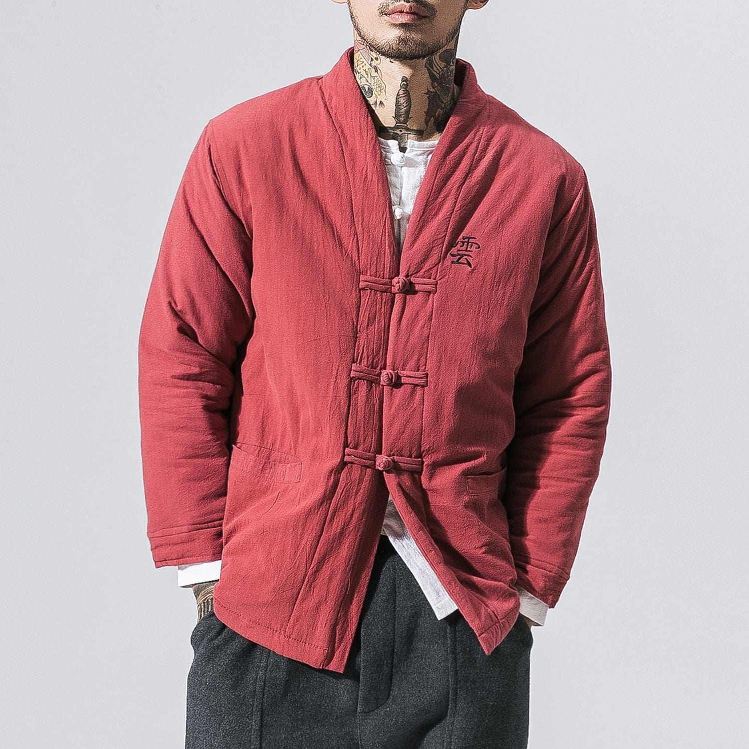 Premium Men Cotton Jacket Retro Cardigan Pants - 0 from Empire of LaTz - Only £27! Explore at Empire of LaTz