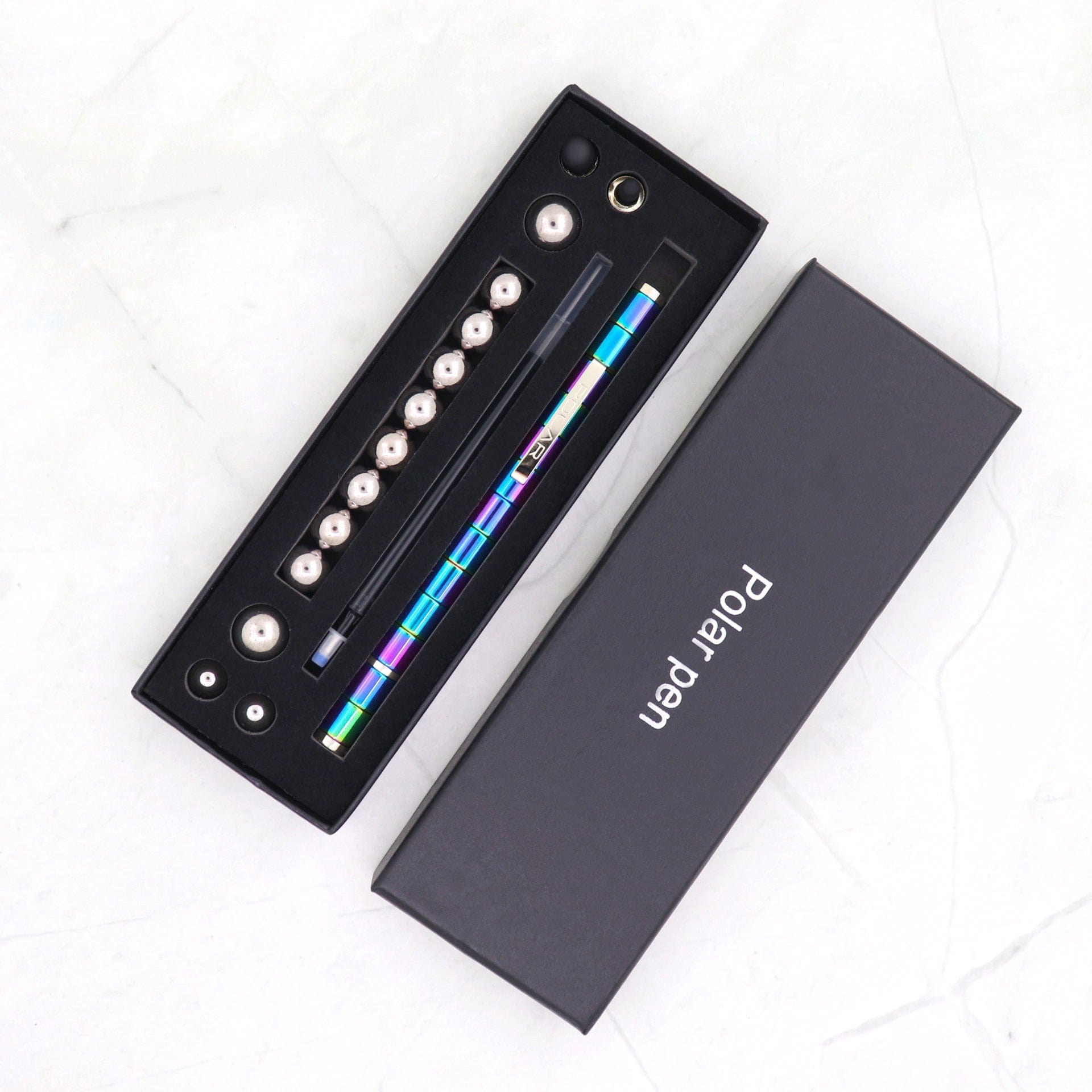 Empire of LaTz 7 Color / Smallgiftbox Stress Reducer Relief Toys Gift Box Funny Black Golden Kits Fidget Magnetic Polar Pen With Stylus Ball Pen