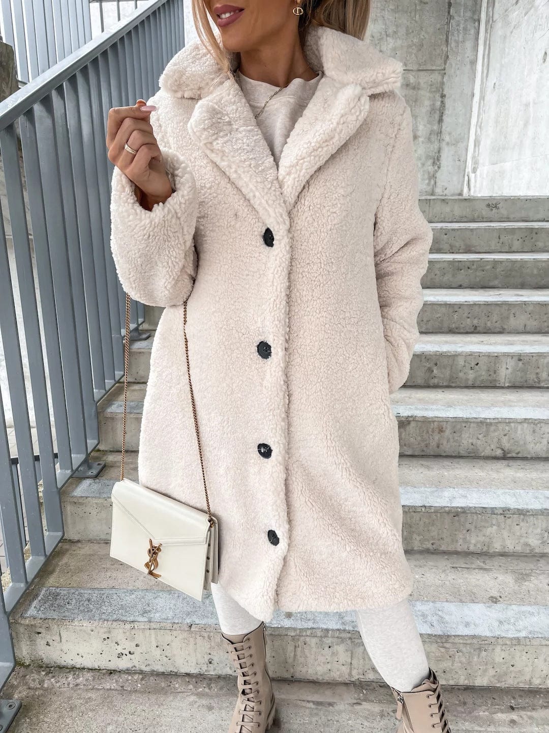 Premium Long Sleeve Lapel Coat Lamb Wool Large Coat Women -  from Empire of LaTz - Only £24.99! Explore at Empire of LaTz