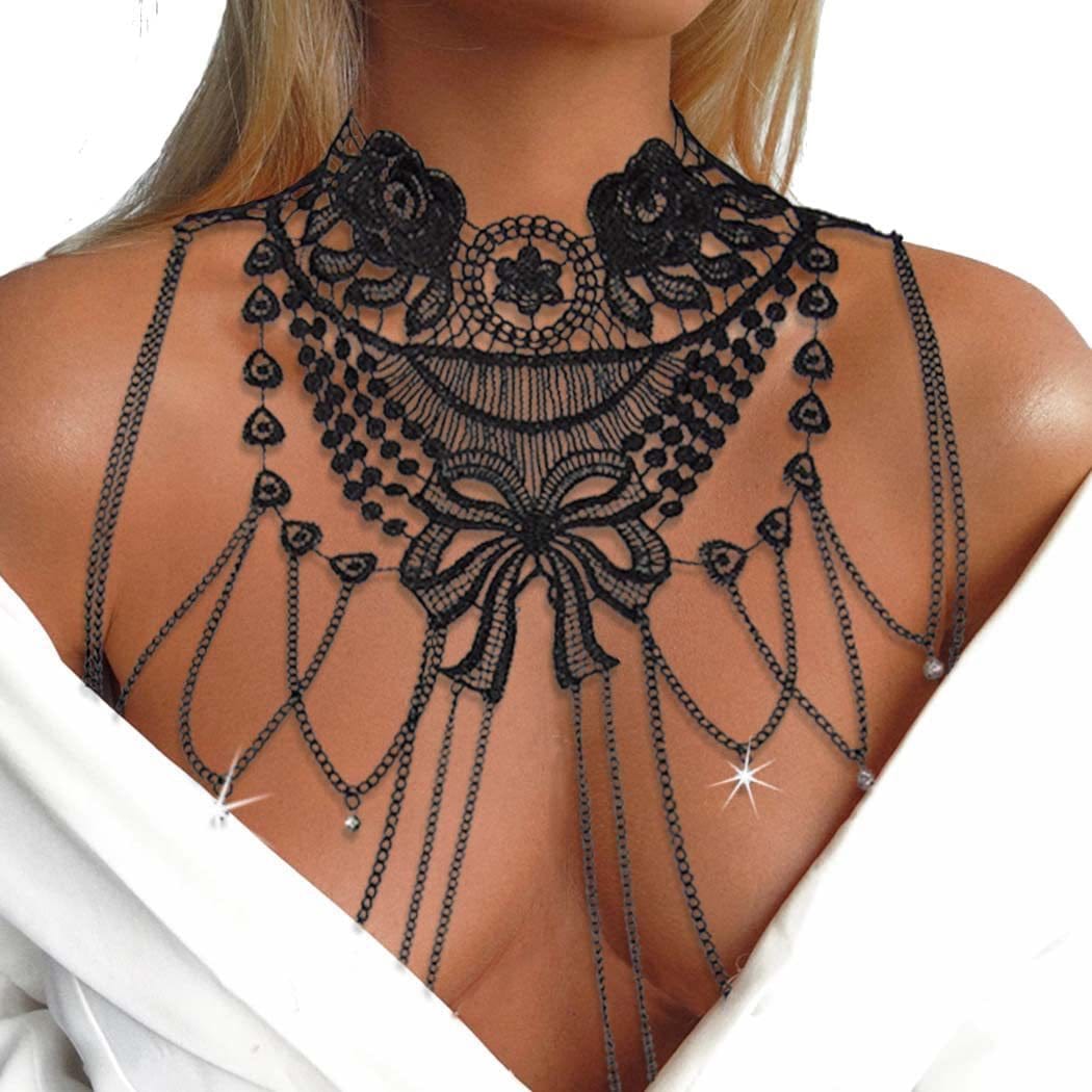 Premium Sexy Lace Ruffled Bikini Body Chains - Beauty Products from Empire of LaTz - Only £10.99! Explore at Empire of LaTz