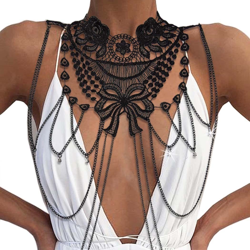 Premium Sexy Lace Ruffled Bikini Body Chains - Beauty Products from Empire of LaTz - Only £10.99! Explore at Empire of LaTz