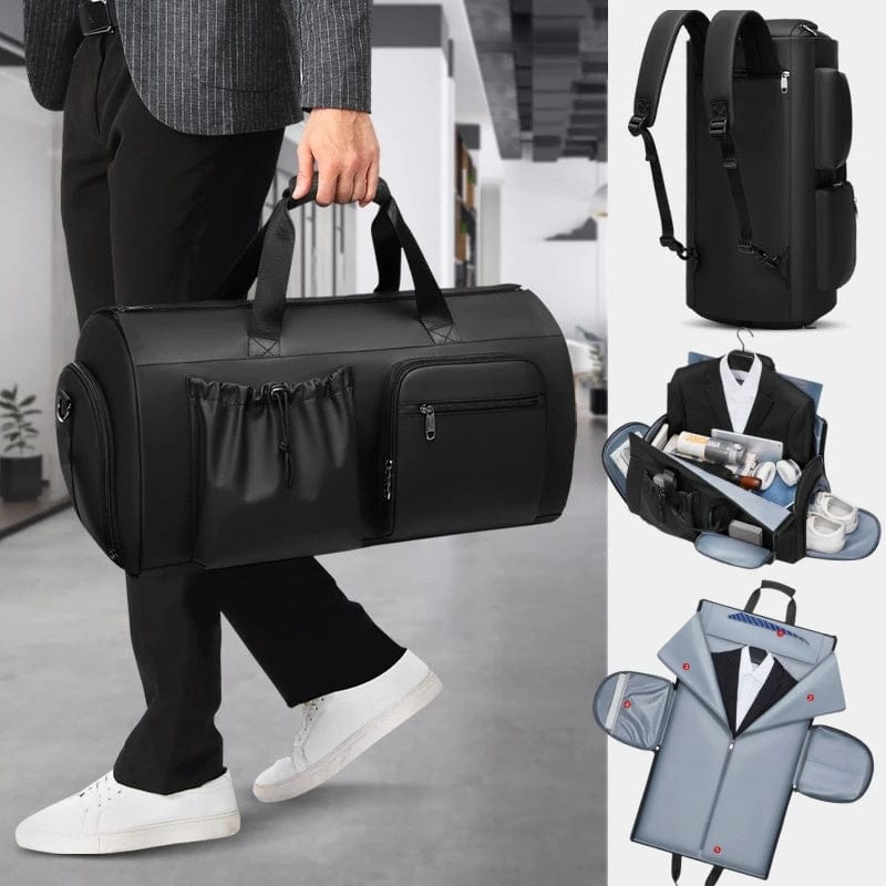 Empire of LaTz Black High Quality Waterproof Suit Bag For Men Large Capacity Travel Bag With Shoe Compartment Dry And Wet Separation Travel Organizer