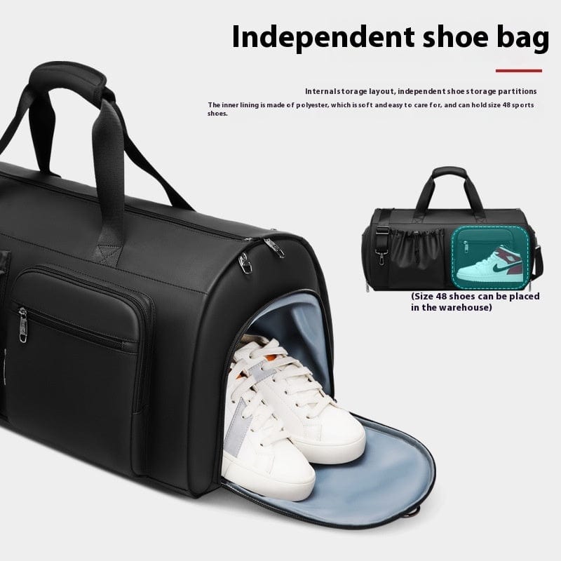 Empire of LaTz Black High Quality Waterproof Suit Bag For Men Large Capacity Travel Bag With Shoe Compartment Dry And Wet Separation Travel Organizer