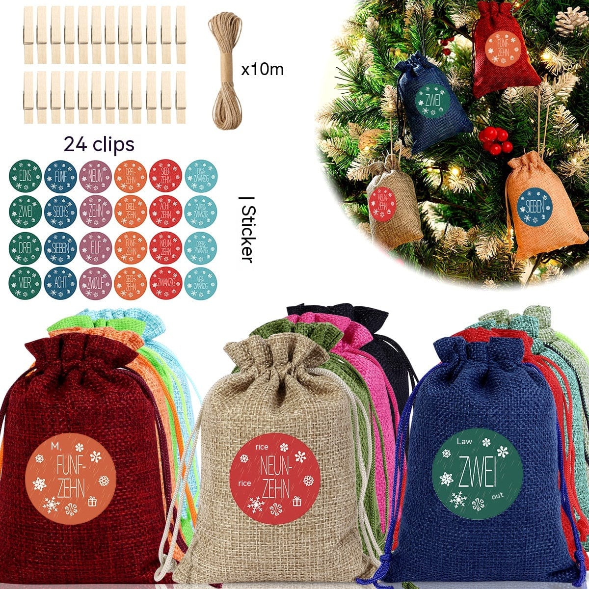 Premium Linen Drawstring Christmas Gift Bag - Christmas Decoration from Empire of LaTz - Only £12.99! Explore at Empire of LaTz