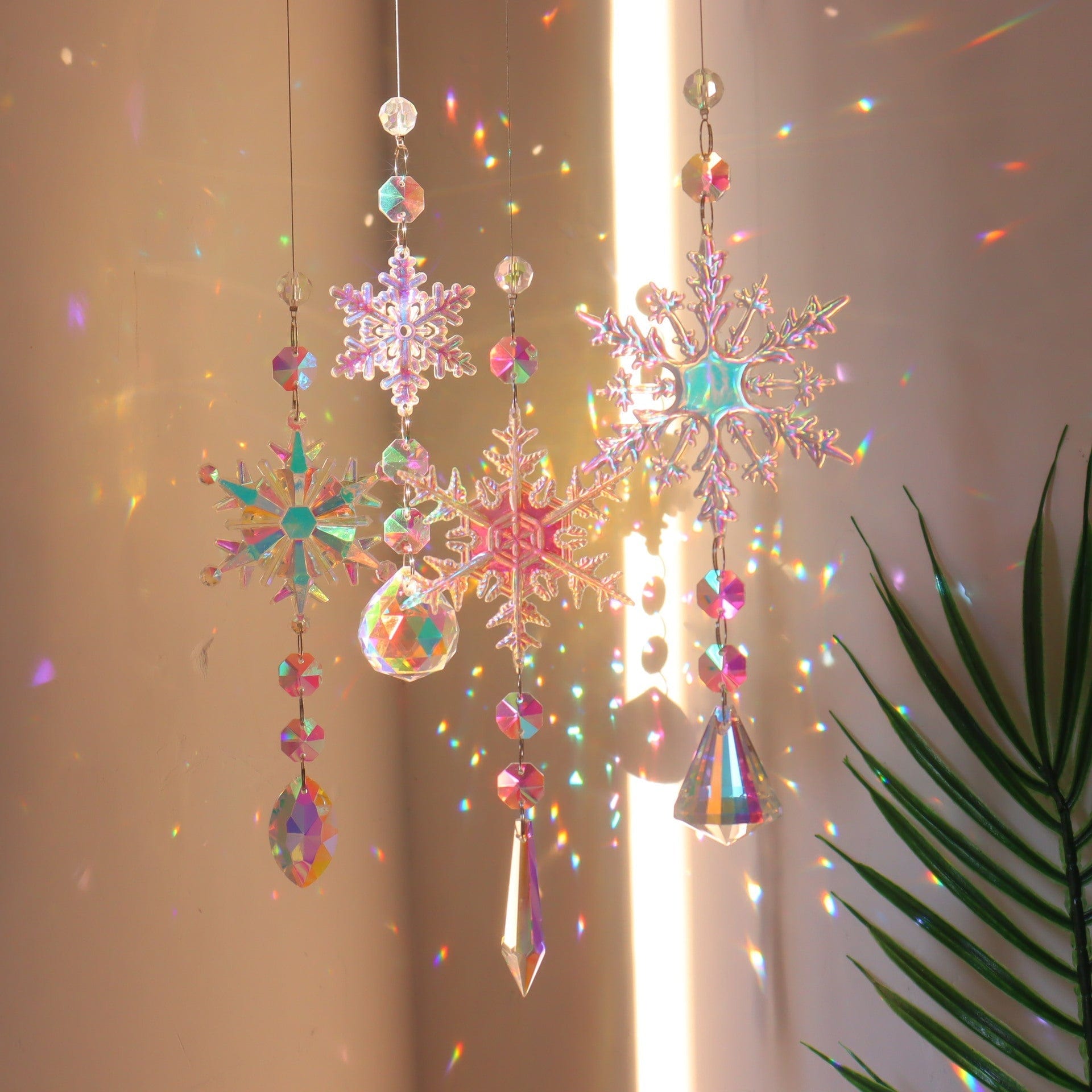Premium Christmas Colorful Snowflake Crystal Sun Catcher Ice Pillar Pendant Window Christmas Tree Decoration Party Pendant Christmas Decorations - Christmas Decoration from Empire of LaTz - Only £18.50! Explore at Empire of LaTz