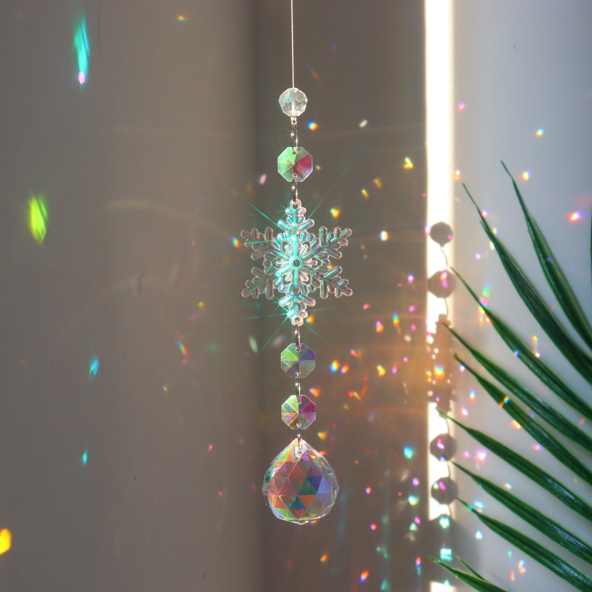 Premium Christmas Colorful Snowflake Crystal Sun Catcher Ice Pillar Pendant Window Christmas Tree Decoration Party Pendant Christmas Decorations - Christmas Decoration from Empire of LaTz - Only £18.50! Explore at Empire of LaTz