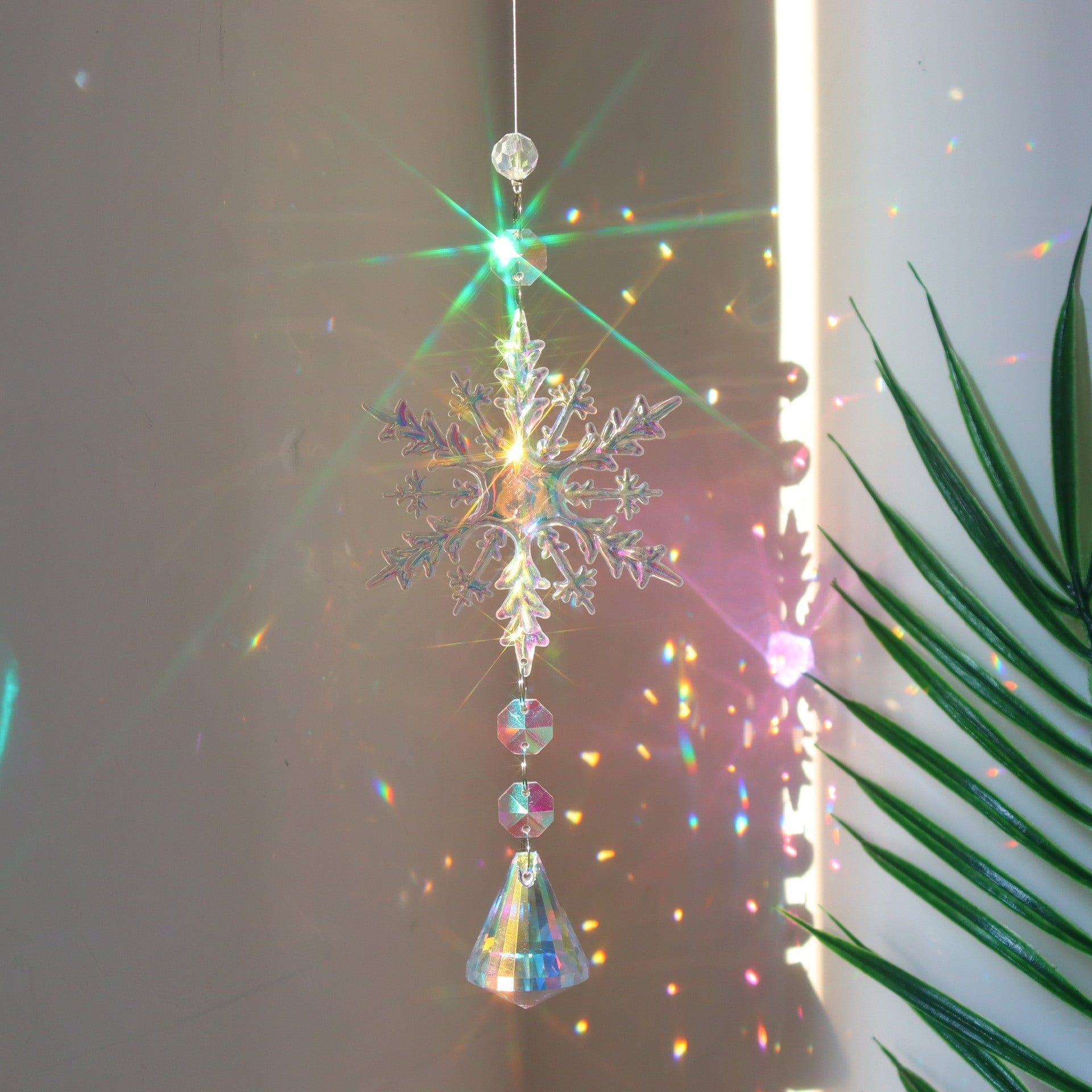 Premium Christmas Colorful Snowflake Crystal Sun Catcher Ice Pillar Pendant Window Christmas Tree Decoration Party Pendant Christmas Decorations - Christmas Decoration from Empire of LaTz - Only £18.50! Explore at Empire of LaTz