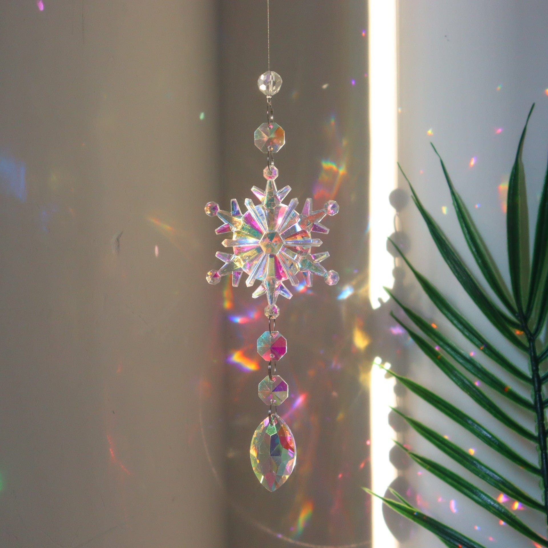 Premium Christmas Colorful Snowflake Crystal Sun Catcher Ice Pillar Pendant Window Christmas Tree Decoration Party Pendant Christmas Decorations - Christmas Decoration from Empire of LaTz - Only £18.50! Explore at Empire of LaTz