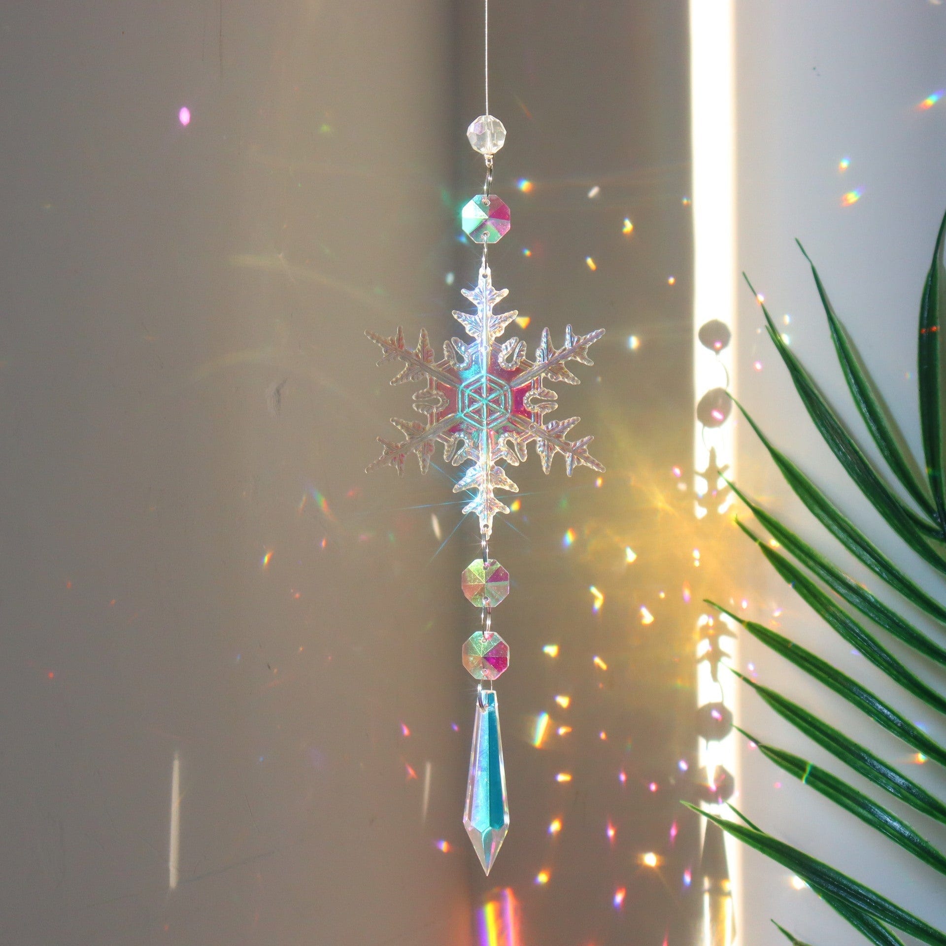 Premium Christmas Colorful Snowflake Crystal Sun Catcher Ice Pillar Pendant Window Christmas Tree Decoration Party Pendant Christmas Decorations - Christmas Decoration from Empire of LaTz - Only £18.50! Explore at Empire of LaTz