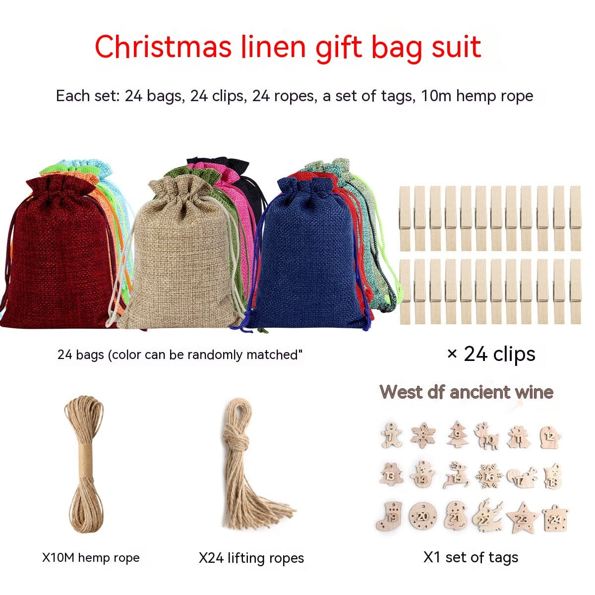 Premium Linen Drawstring Christmas Gift Bag - Christmas Decoration from Empire of LaTz - Only £12.99! Explore at Empire of LaTz