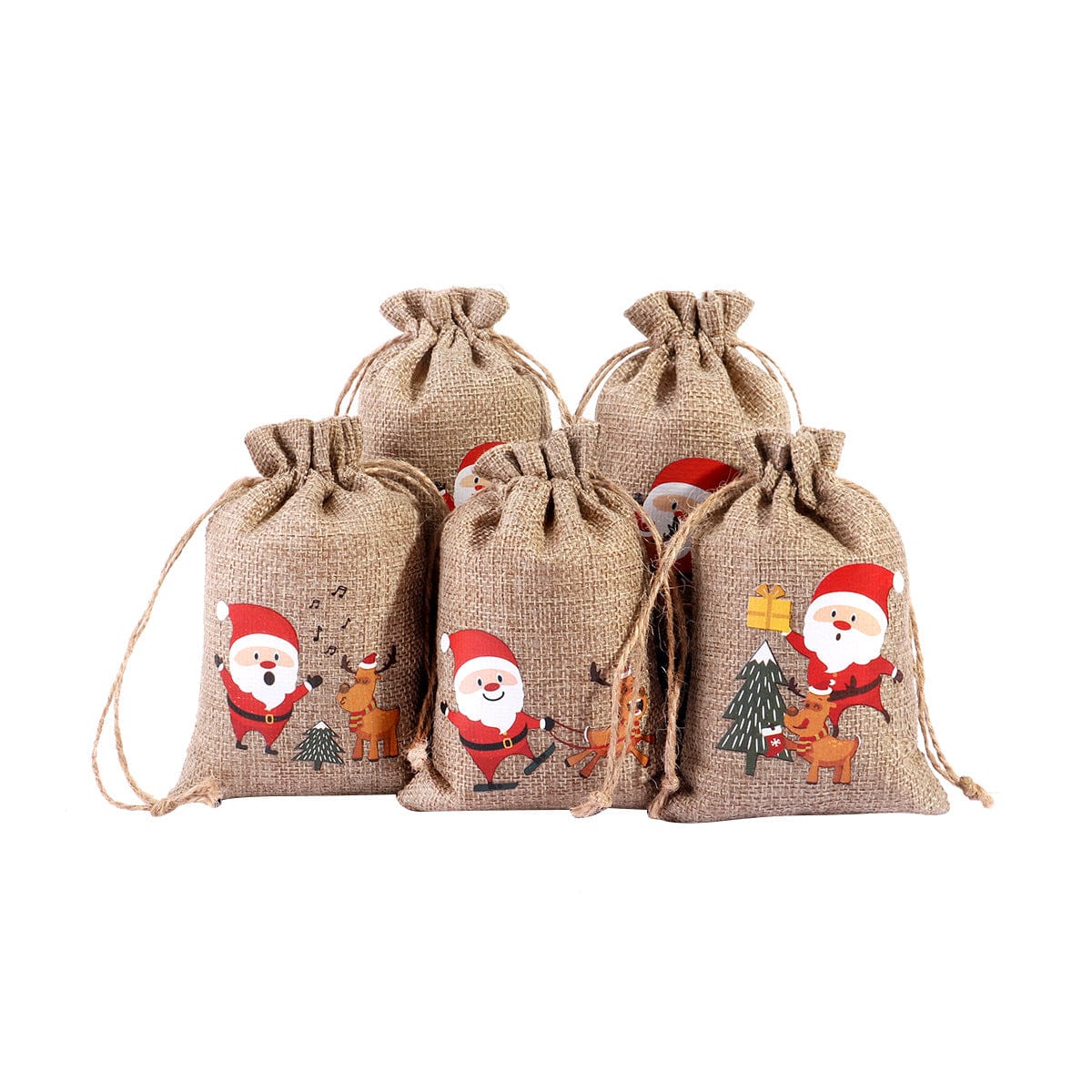 Premium Christmas Pattern Coarse Linen Not Drawstring Pull String Drawstring Sack - Christmas Decoration from Empire of LaTz - Only £5.99! Explore at Empire of LaTz