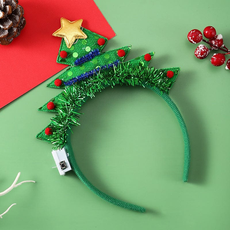 Premium IPC Christmas Hair Band Glowing Headband Xmas Tree Snowflake Hair Band Deer Horn Light Flashing Headwear Merry Christmas Gift - Christmas Decoration from Empire of LaTz - Only £4.50! Explore at Empire of LaTz