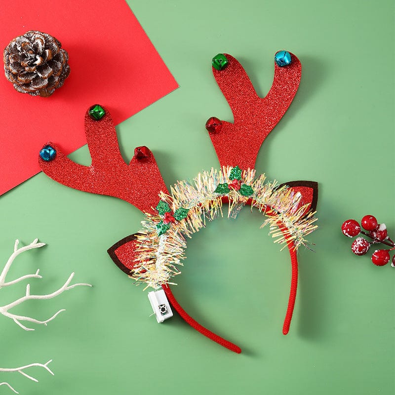 Premium IPC Christmas Hair Band Glowing Headband Xmas Tree Snowflake Hair Band Deer Horn Light Flashing Headwear Merry Christmas Gift - Christmas Decoration from Empire of LaTz - Only £4.50! Explore at Empire of LaTz