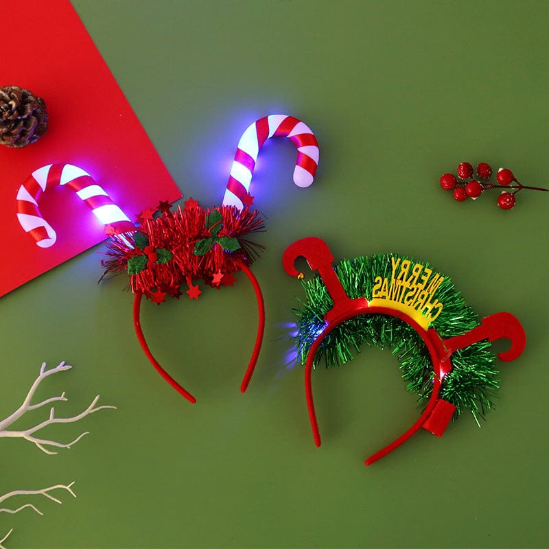 Premium IPC Christmas Hair Band Glowing Headband Xmas Tree Snowflake Hair Band Deer Horn Light Flashing Headwear Merry Christmas Gift - Christmas Decoration from Empire of LaTz - Only £4.50! Explore at Empire of LaTz