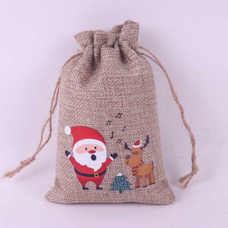 Premium Christmas Pattern Coarse Linen Not Drawstring Pull String Drawstring Sack - Christmas Decoration from Empire of LaTz - Only £5.99! Explore at Empire of LaTz