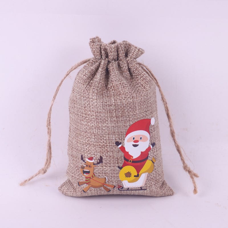 Premium Christmas Pattern Coarse Linen Not Drawstring Pull String Drawstring Sack - Christmas Decoration from Empire of LaTz - Only £5.99! Explore at Empire of LaTz