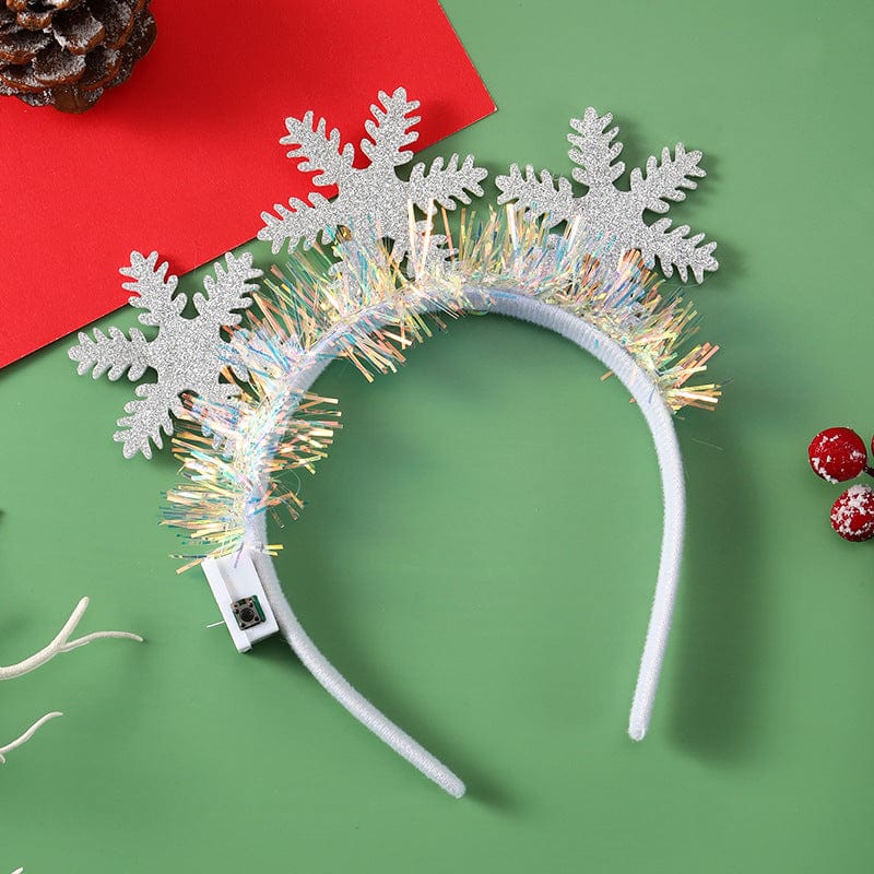 Premium IPC Christmas Hair Band Glowing Headband Xmas Tree Snowflake Hair Band Deer Horn Light Flashing Headwear Merry Christmas Gift - Christmas Decoration from Empire of LaTz - Only £4.50! Explore at Empire of LaTz