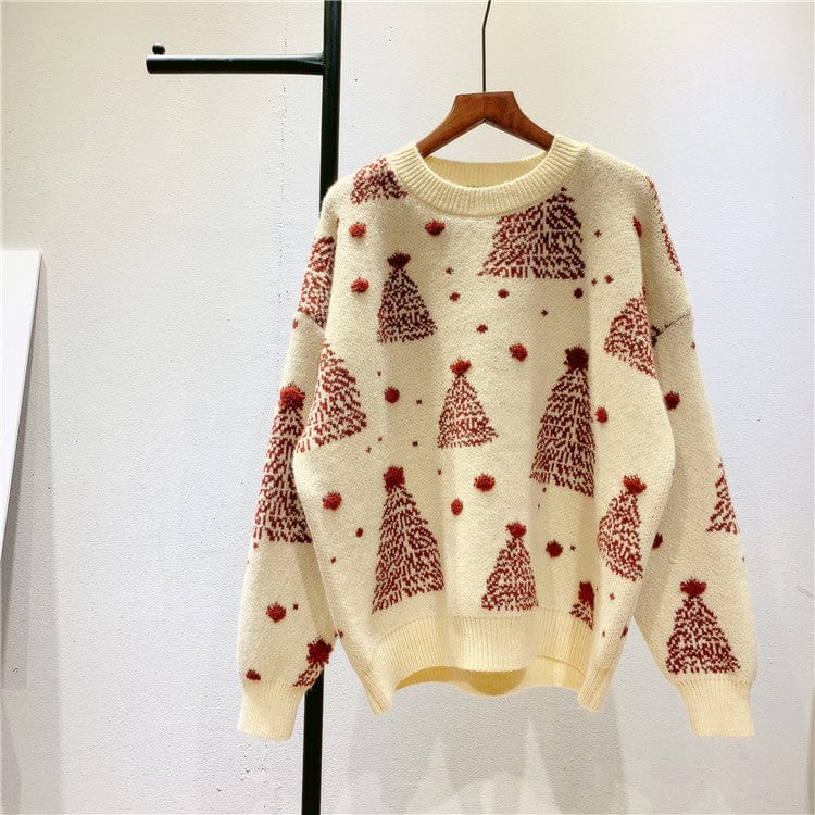 Premium Red Christmas Tree Jacquard Warm Sweater Women - Christmas Jumper from Empire of LaTz - Only £30! Explore at Empire of LaTz