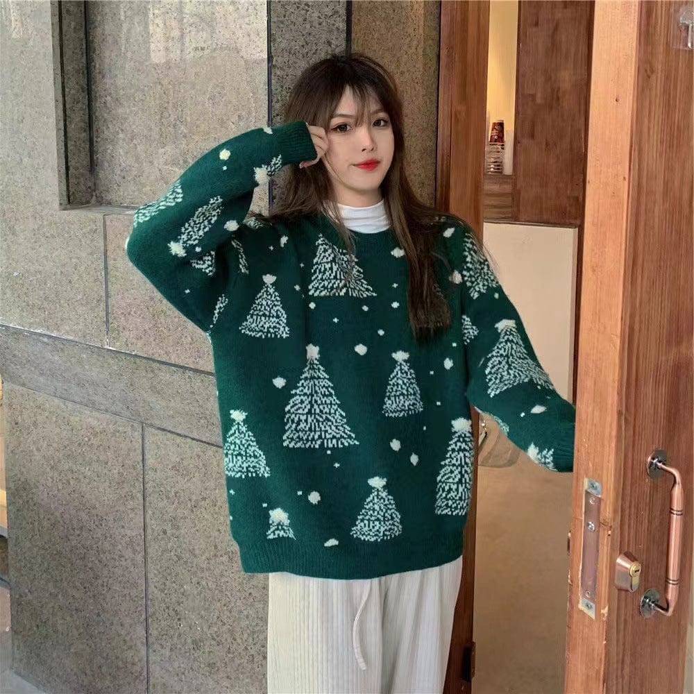 Premium Red Christmas Tree Jacquard Warm Sweater Women - Christmas Jumper from Empire of LaTz - Only £30! Explore at Empire of LaTz