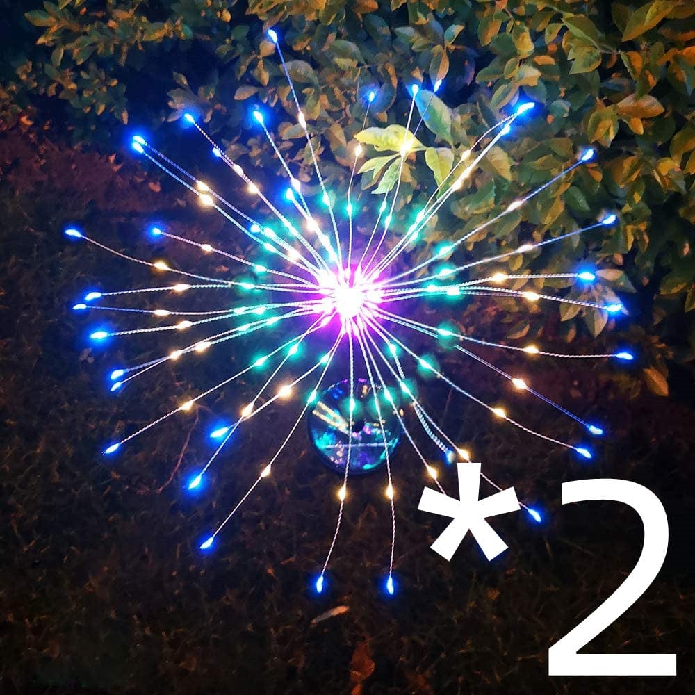 Empire of LaTz Christmas LED Lights 2pcs Colorful / 120pcs / 2mode Solar Ground Plug Firework Light Led Copper Wire