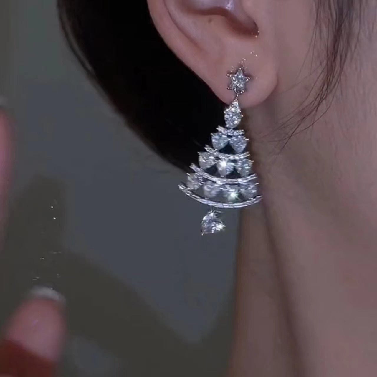 Premium Women's High-quality Silver Needle Christmas Tree Earrings - Ear Ring from Empire of LaTz - Only £7.42! Explore at Empire of LaTz