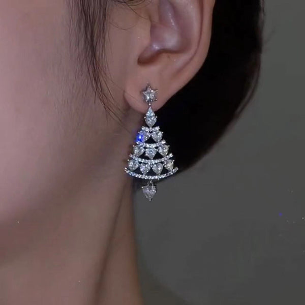 Premium Women's High-quality Silver Needle Christmas Tree Earrings - Ear Ring from Empire of LaTz - Only £7.42! Explore at Empire of LaTz