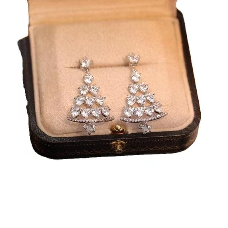 Empire of LaTz Ear Ring Women's High-quality Silver Needle Christmas Tree Earrings