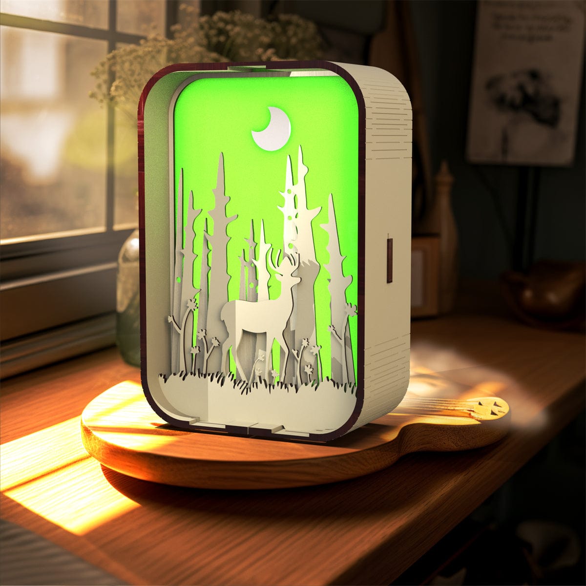 Premium Woodcarving Light Creative Gift Minimalist Bedside Night Light Decoration Desktop Decoration Birthday Gift - Electrical Accessories from Empire of LaTz - Only £9! Explore at Empire of LaTz
