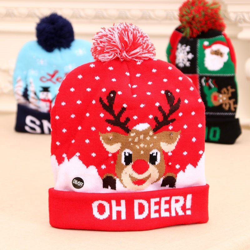 Premium LED Christmas Hat Sweater Knitted Beanie Christmas Light Up Knitted Hat Christmas Gift Adult Kids Xmas New Year Decorations - Hat from Empire of LaTz - Only £11.90! Explore at Empire of LaTz
