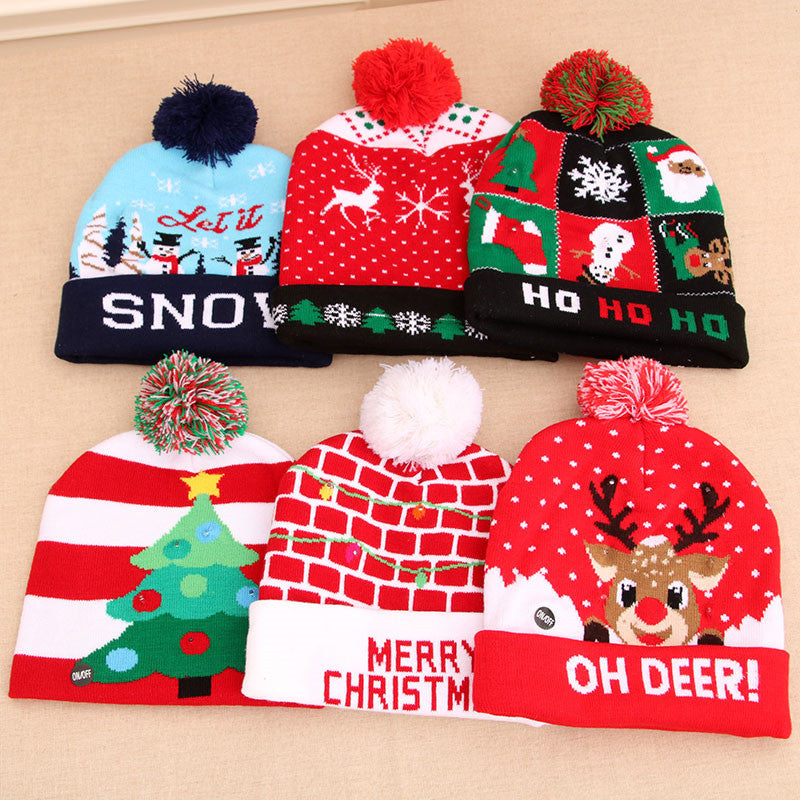 Premium LED Christmas Hat Sweater Knitted Beanie Christmas Light Up Knitted Hat Christmas Gift Adult Kids Xmas New Year Decorations - Hat from Empire of LaTz - Only £11.90! Explore at Empire of LaTz