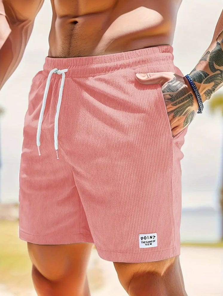 Empire of LaTz Men's Shorts 2XL / Watermelon Red / 1PC Lace-up Drawstring Shorts Summer Corduroy Sports Short Pants Mens Clothing