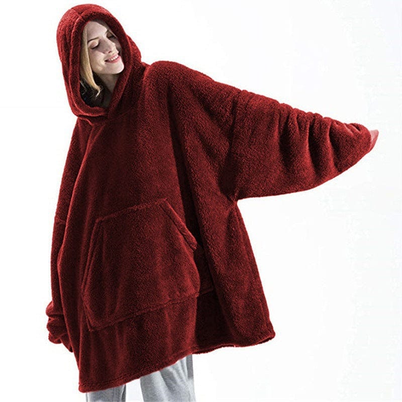 Premium Hoodie Sweatshirt With Big Pocket Tops Sweater Comfortable Loose Double-Sided Fleece Thicker Wearable Blanket - Pajamas from Empire of LaTz - Only £9.75! Explore at Empire of LaTz