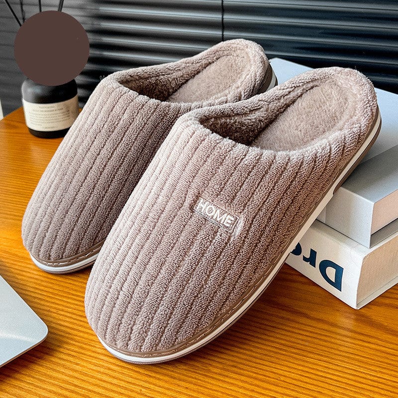 Premium Solid Color Simple Cotton Slippers Winter Non-slip Home Warm Plush Slippers Household Indoor Couple Women's House Shoes - Pajamas from Empire of LaTz - Only £11! Explore at Empire of LaTz