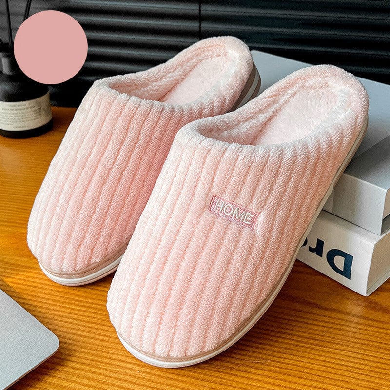 Premium Solid Color Simple Cotton Slippers Winter Non-slip Home Warm Plush Slippers Household Indoor Couple Women's House Shoes - Pajamas from Empire of LaTz - Only £11! Explore at Empire of LaTz