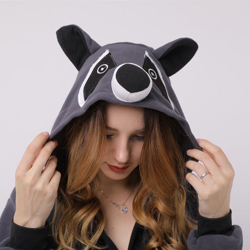 Premium Raccoon cartoon animal one-piece pajamas polar fleece material - Pajamas from Empire of LaTz - Only £22.39! Explore at Empire of LaTz