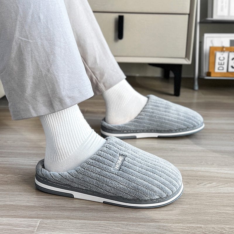 Premium Solid Color Simple Cotton Slippers Winter Non-slip Home Warm Plush Slippers Household Indoor Couple Women's House Shoes - Pajamas from Empire of LaTz - Only £11! Explore at Empire of LaTz