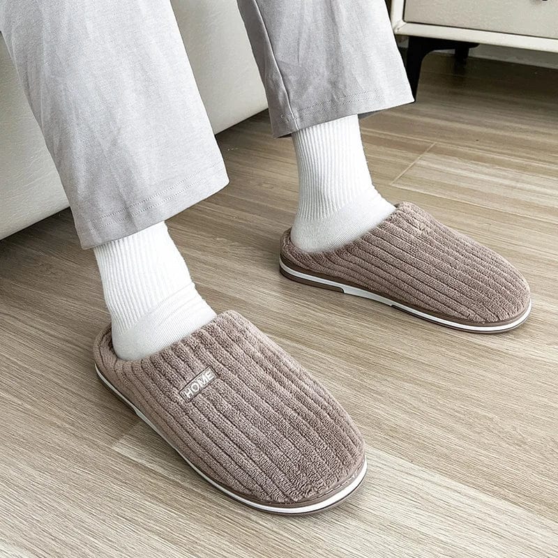 Premium Solid Color Simple Cotton Slippers Winter Non-slip Home Warm Plush Slippers Household Indoor Couple Women's House Shoes - Pajamas from Empire of LaTz - Only £11! Explore at Empire of LaTz