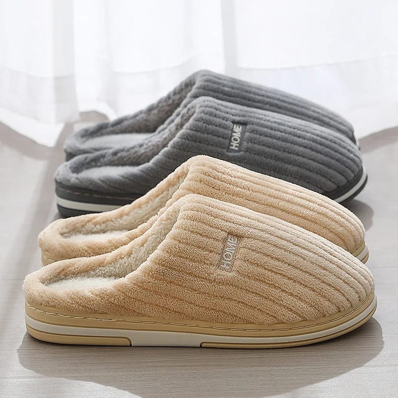 Premium Solid Color Simple Cotton Slippers Winter Non-slip Home Warm Plush Slippers Household Indoor Couple Women's House Shoes - Pajamas from Empire of LaTz - Only £11! Explore at Empire of LaTz