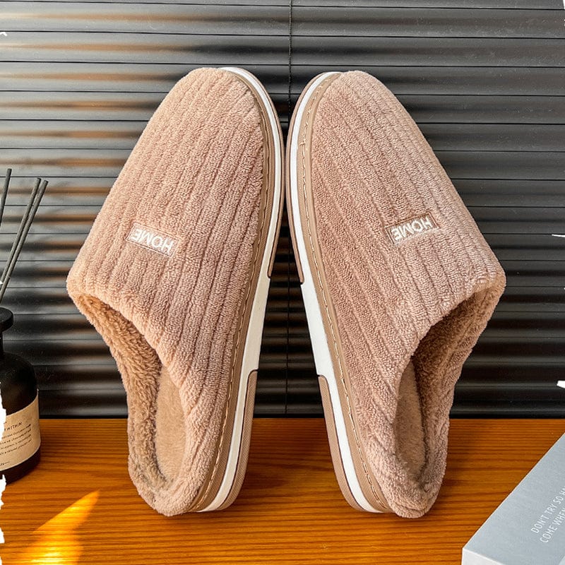 Premium Solid Color Simple Cotton Slippers Winter Non-slip Home Warm Plush Slippers Household Indoor Couple Women's House Shoes - Pajamas from Empire of LaTz - Only £11! Explore at Empire of LaTz