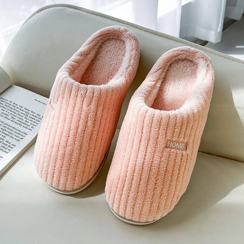 Premium Solid Color Simple Cotton Slippers Winter Non-slip Home Warm Plush Slippers Household Indoor Couple Women's House Shoes - Pajamas from Empire of LaTz - Only £11! Explore at Empire of LaTz