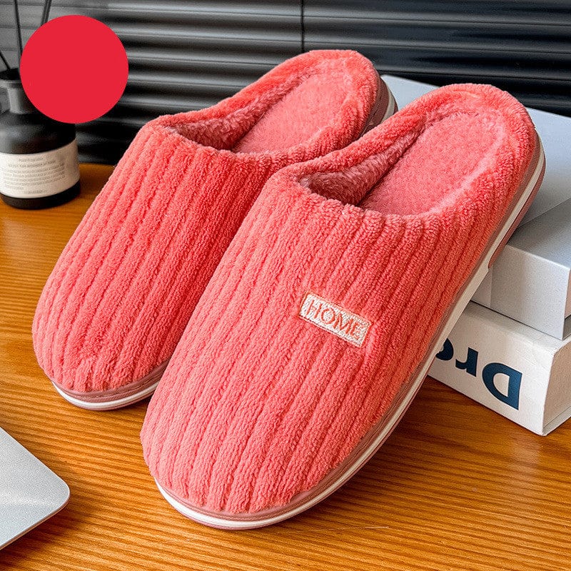 Premium Solid Color Simple Cotton Slippers Winter Non-slip Home Warm Plush Slippers Household Indoor Couple Women's House Shoes - Pajamas from Empire of LaTz - Only £11! Explore at Empire of LaTz