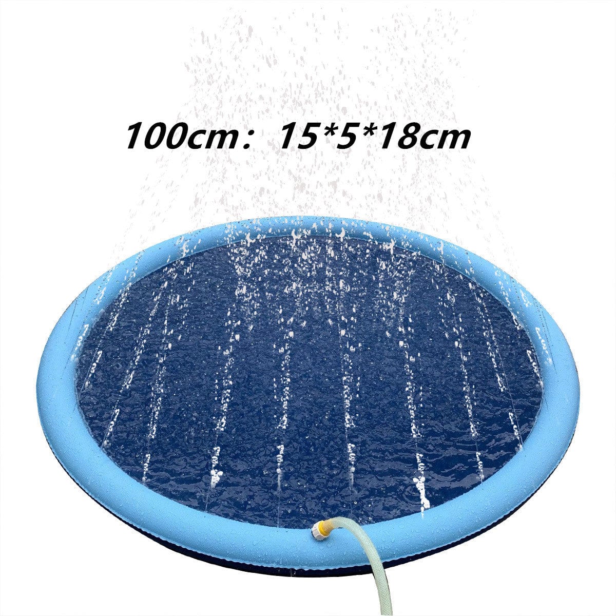 Empire of LaTz Pet Accessories Blue100cm Non-Slip Splash Pad For Kids And Pet Dog Pool Summer Outdoor Water Toys Fun Backyard Fountain Play Mat