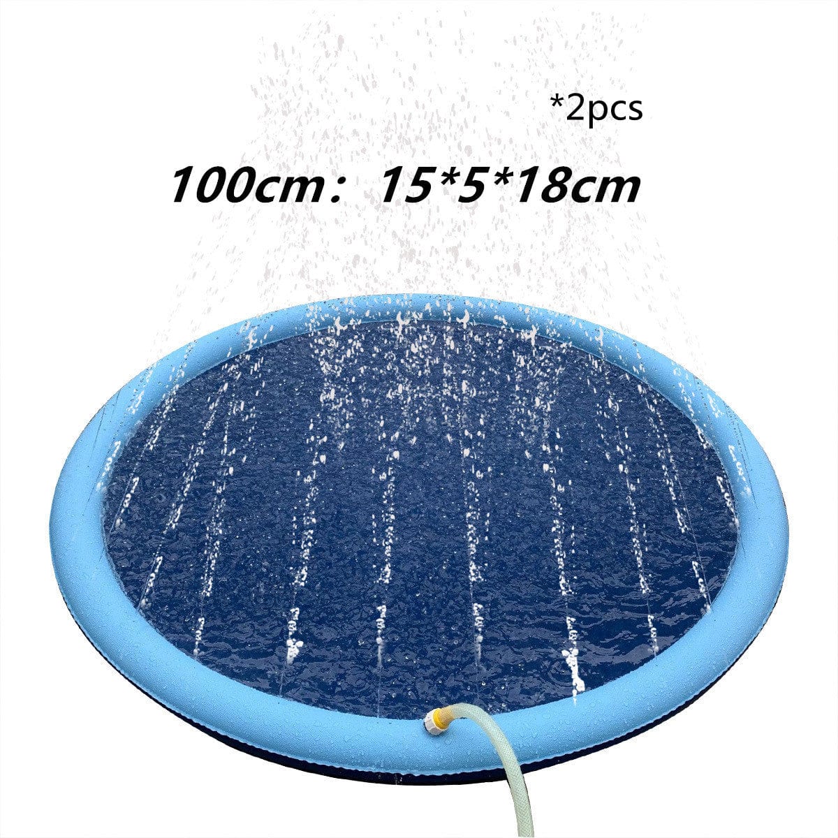 Empire of LaTz Pet Accessories Blue100cm2pcs Non-Slip Splash Pad For Kids And Pet Dog Pool Summer Outdoor Water Toys Fun Backyard Fountain Play Mat