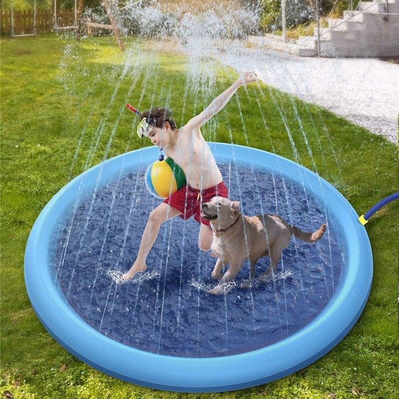 Empire of LaTz Pet Accessories Non-Slip Splash Pad For Kids And Pet Dog Pool Summer Outdoor Water Toys Fun Backyard Fountain Play Mat